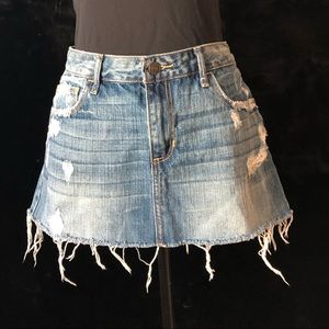 Abercrombie & Finch Denim Distressed Skirt